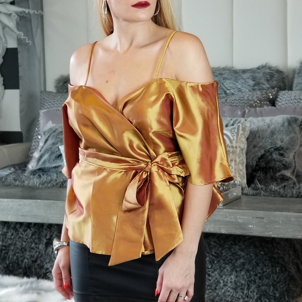 Glam & Elegance Wrap Top - Picture 2 of 4
